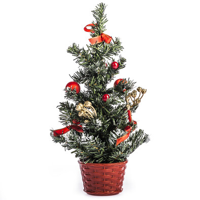 Vianočný stromček ozdobený v. 30 cm, červená