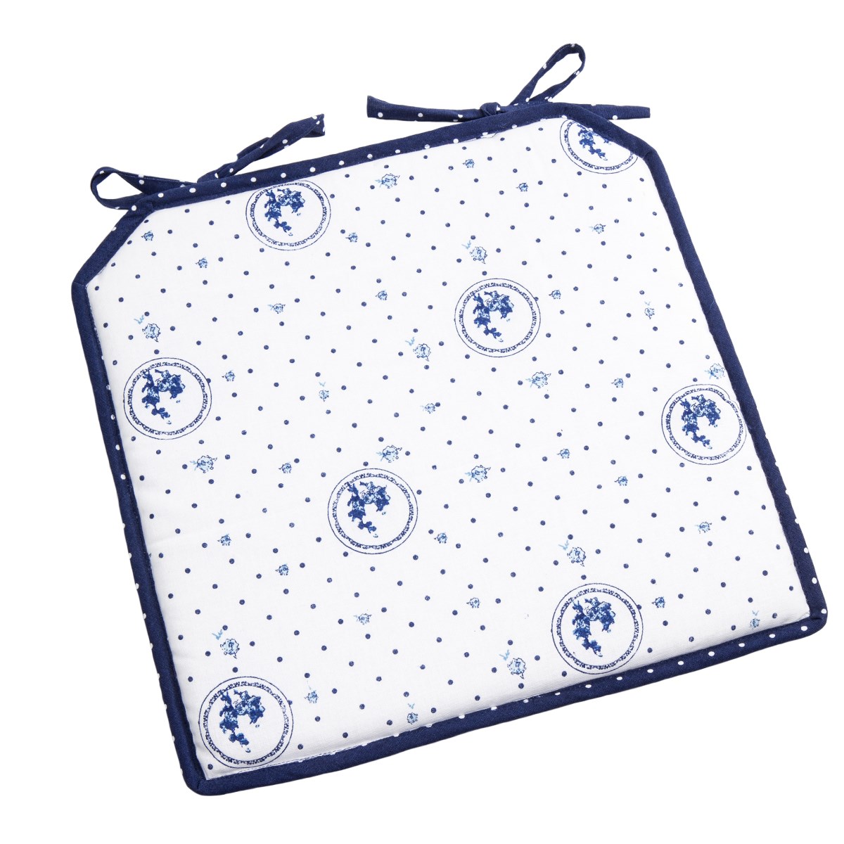 Trade Concept Sedák Country bodka modrá, 40 x 40 cm