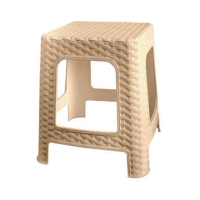 Садовий штабелівний табурет Ротанг, 45x 35,5 x 35,5 см, champagne