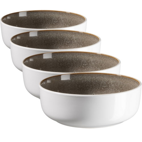 Mäser Sada hlubokých talířů Lunaria Brown 18 cm, 4 ks