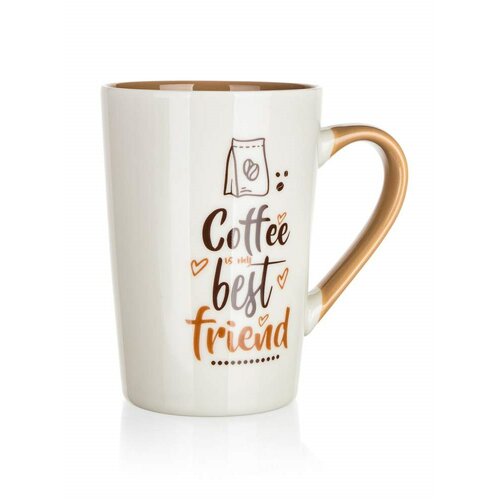 Banquet Набір з 4-х керамічних чашок COFFE BEST FRIEND 450 мл, білий