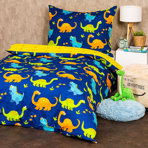 4Home Otroška bombažna posteljnina Dino, 140 x 200cm, 70 x 90 cm