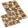 Bellatex Badematten-Set ohne Ausschnitt Steinfliesen 3D, 60 x 100 cm, 60 x 50 cm