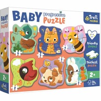 Trefl Baby puzzle Zvieratká, 6v1 (2-6 dielikov)
