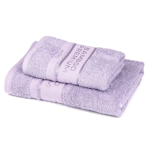 4Home Komplet Bamboo Premium ręczników jasnofioletowy, 70 x 140 cm, 50 x 100 cm