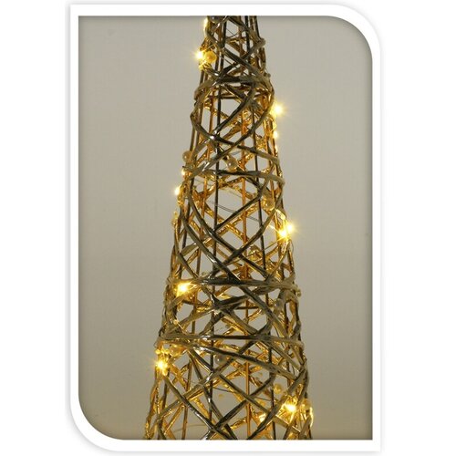 Vánoční LED kužel Pollenzo zlatá, 12 x 40 cm