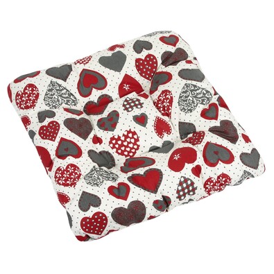 Siedzisko Adela Serce czerwono-szary, 40 x 40 cm
