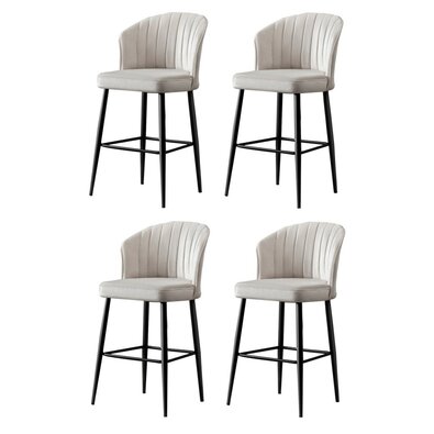 Set de scaune de bar Rubi Cream and Black, 4 buc.