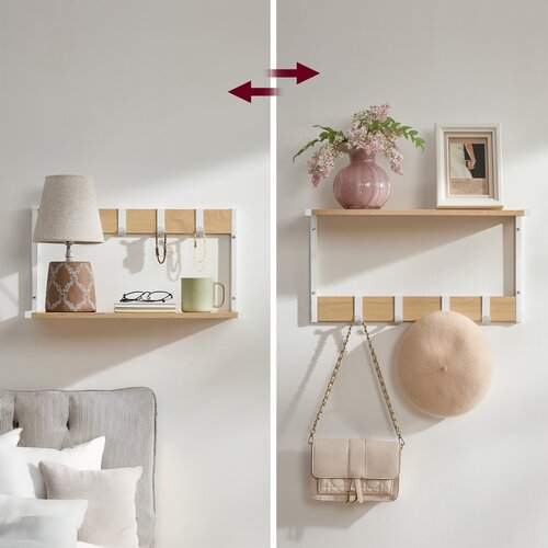 Sada nástenných políc E1083 WT, biela, 2 ks