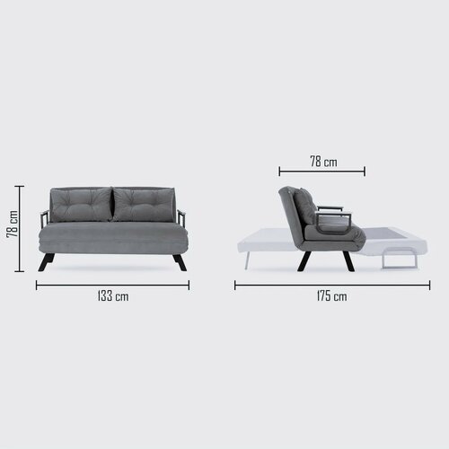Klappsofa Sando 2 Petrol Green