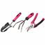 Sixtol Set de unelte de grădină GARDEN PINK 3, 3piese