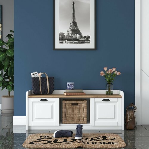 Schuhschrank Pilo White and Walnut