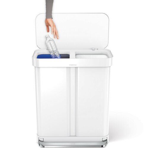 Simplehuman Pedálový koš na separovaný zber odpadu58 l, biely