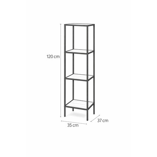 Metalowy regał LOFTY Tower 4, 120 x 35 cm