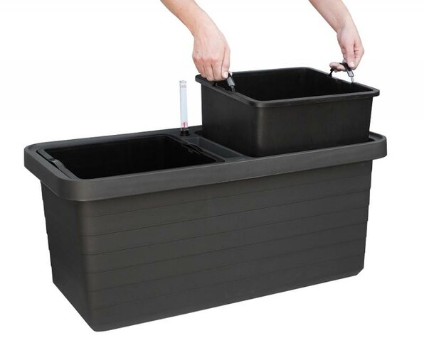 Selbstbewässernder Blumenkasten Berberis DUO, Terrakotta