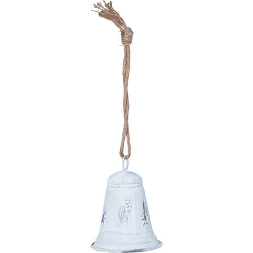 Dzwonek bożonarodzeniowy do zawieszenia Campana, 9 x 13 cm, biały