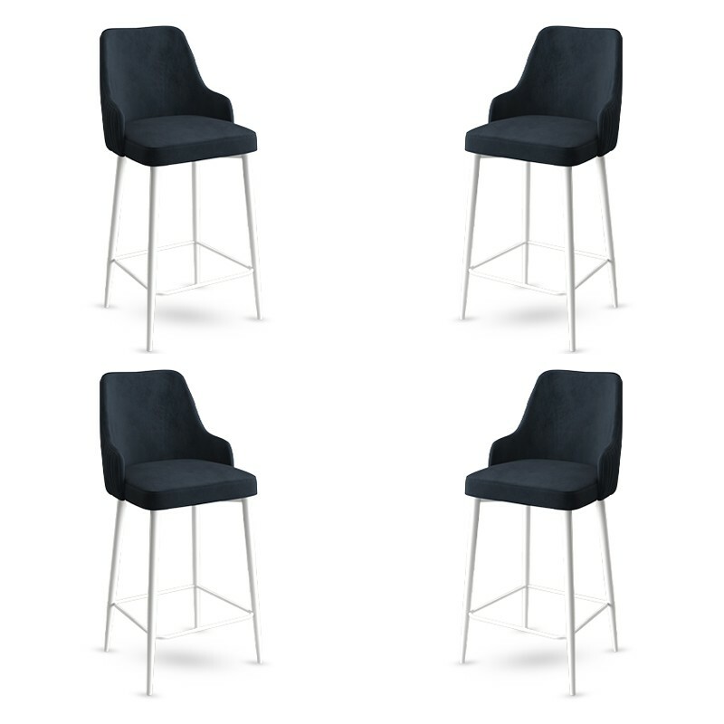 Sada barových židlí Enox Anthracite and White, 4 ks, 4 ks