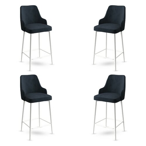 Barstuhl-Set Enox Anthracite and White, 4 Stück