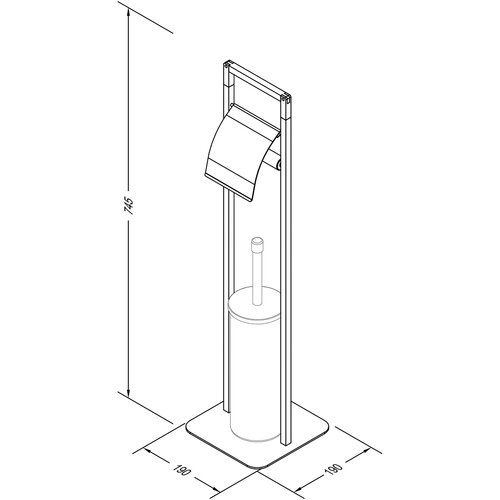Spirella Toalettpapír tartó kefével Chic 75 x 19 x 19 cm, fekete