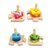 Puzzle creativ din lemn Hape, 19,7 x 11,6x 19,7 cm