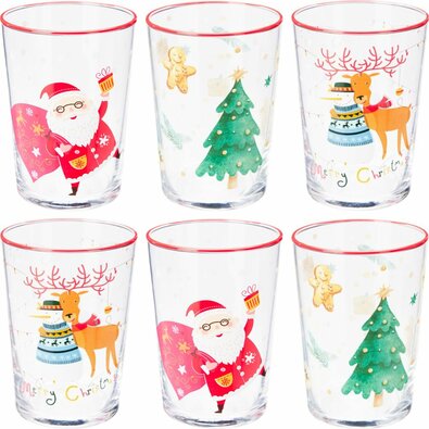 Komplet 6 zimskih božičnih kozarcev Winter Cheer, 510 ml