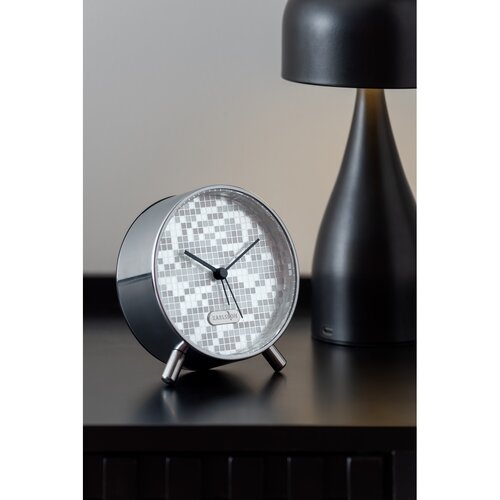 Karlsson 6004SI dizajnový budík strieborná, pr. 11 cm