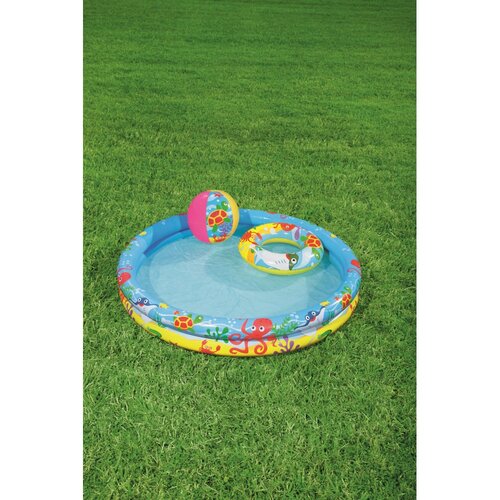 Bestway Nafukovací set - bazén, plavací kruh a míč, 3 ks