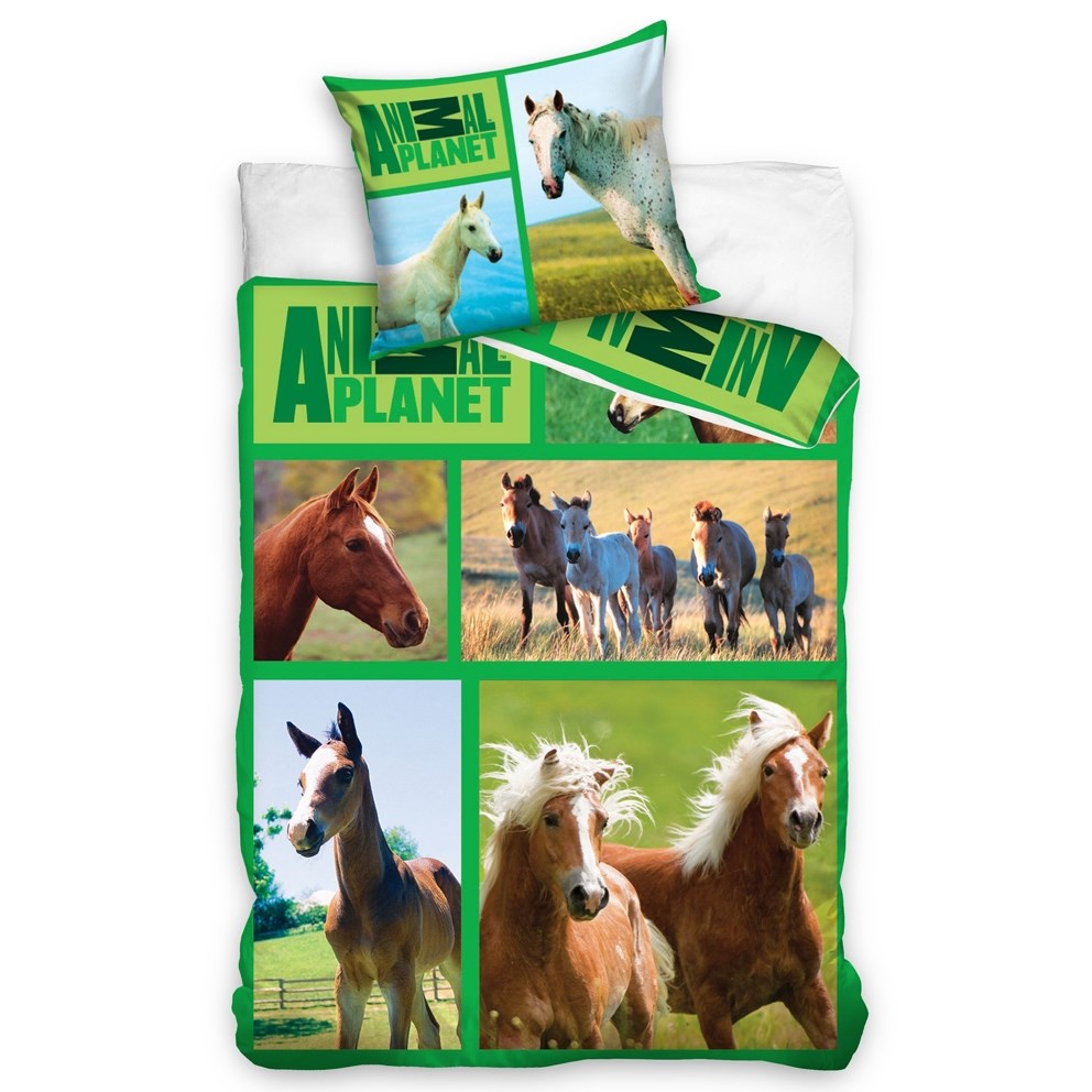 Carbotex povlečení Animal Planet - Koně na louce 140x200 70x80
