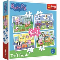 Trefl Puzzle Prasátko Peppa: Vzpomínky na prázdniny, 4v1