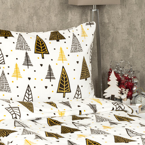 Lenjerie pat 4Home Nordic Tree microflanel, 140 x 200 cm, 70 x 90 cm
