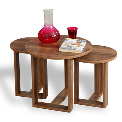 Masă pliabilă Mira Walnut, 3 buc