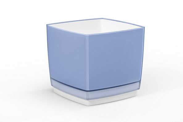 Doniczka osłonka plastikowa Cube 170, niebieska