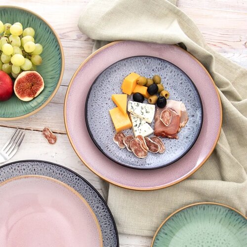 Orion Súprava keramických plytkých tanierov Glaze ružová 27 cm, 6 ks