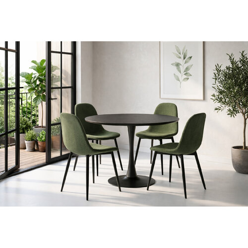 Krzesła do jadalni DUNA z mankestu w kolorzeoliwkowo-zielonym, 4 szt.