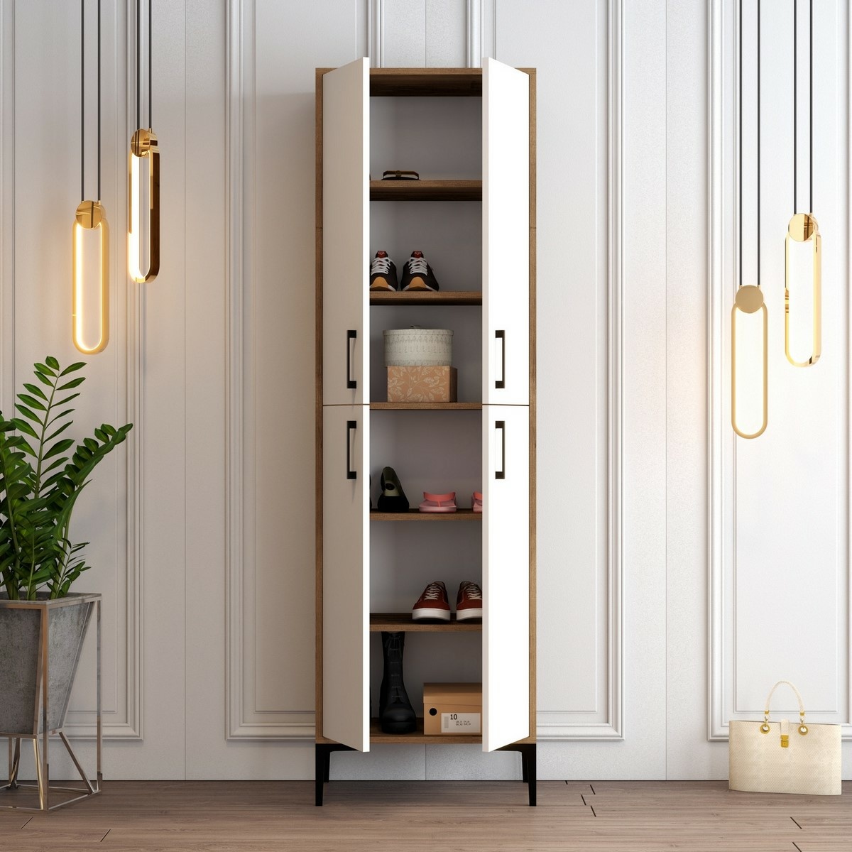 Skriňa Berlin Walnut and White