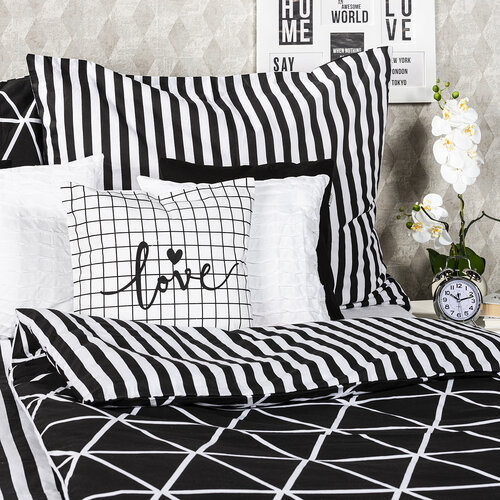 4Home Bombažno posteljnino Galaxy črna, 220 x 200cm, 2 kos 70 x 90 cm