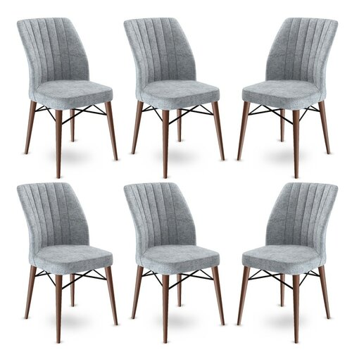 Zestaw krzeseł do jadalni Flex Grey and Brown, 6 szt.