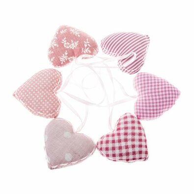 Set inimioare suspendate din material textil, 6 buc., roz