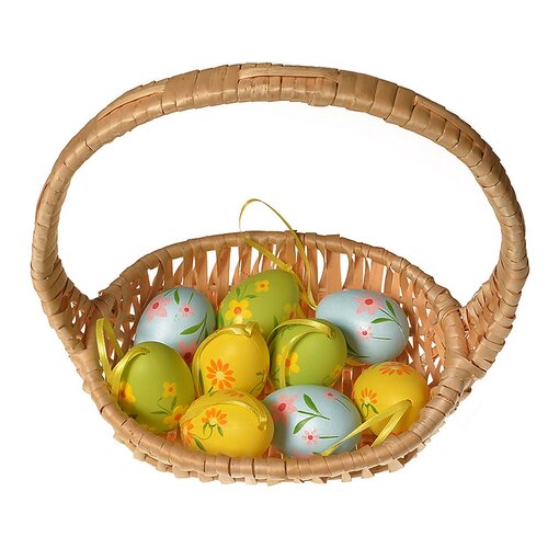 Set de ouă suspendate pentru exterior, înălțime 5cm,  9 bucăți în pachet, culori asortate
