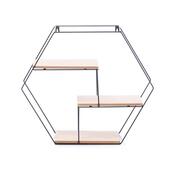Etajeră Homede Hexagon Aluviava, natural, 51 x 17 x 44 cm