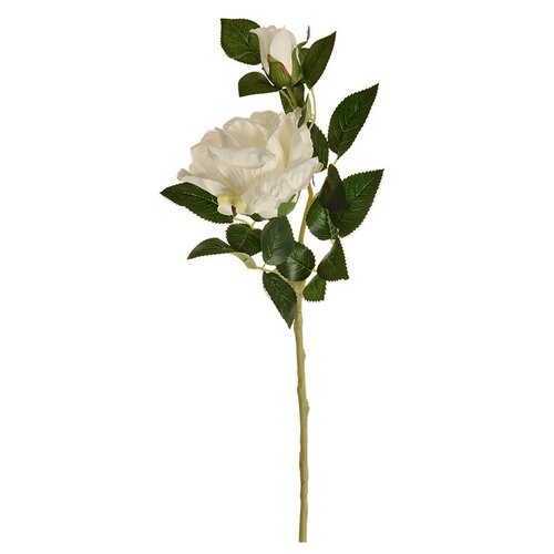 Kwiat sztuczny Róża herbaciana biały, 47 cm