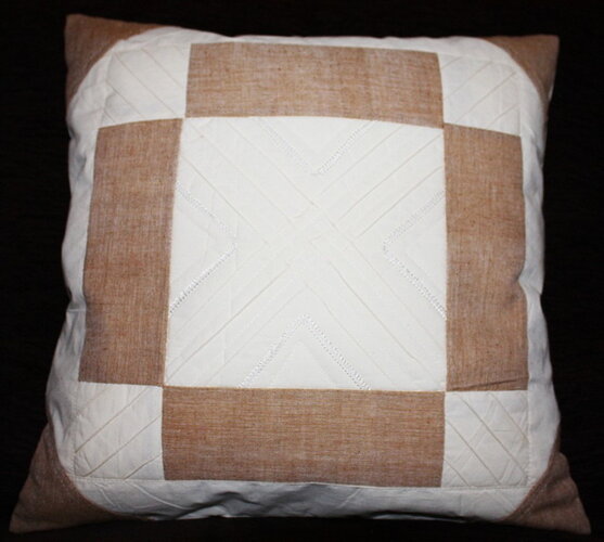 Bavlnená obliečka na vankúšik, 40x 40 cm , hnedá, biela + hnedá, 40 x 40 cm