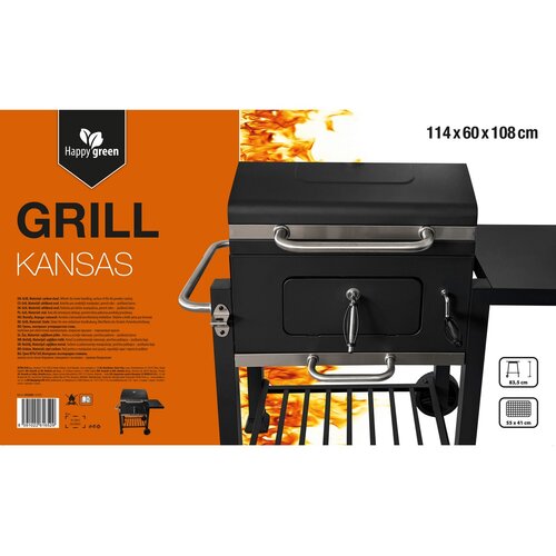 Happy Green faszenes grill Kansas, 114 x 117 x 67cm