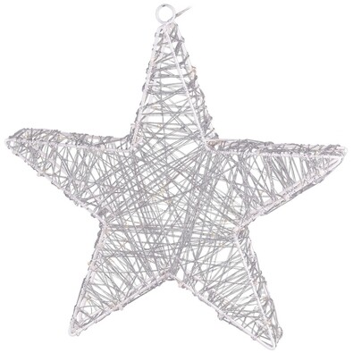 Vánoční hvězda Rapallo stříbrná, 50 LED