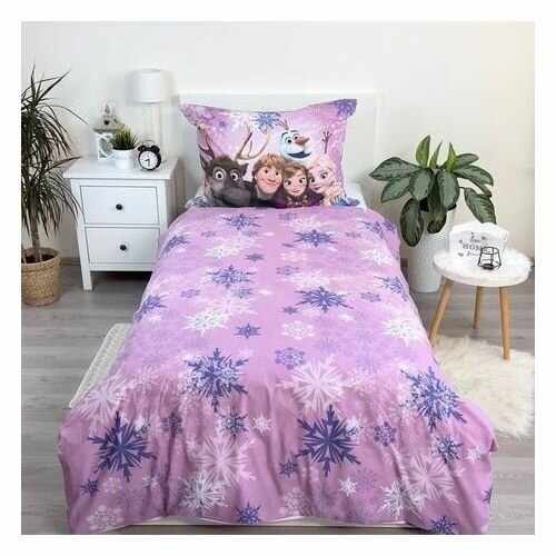 Jerry Fabrics Pościel bawełniana Frozen Purple 05, 140 x 200 cm, 70 x 90 cm