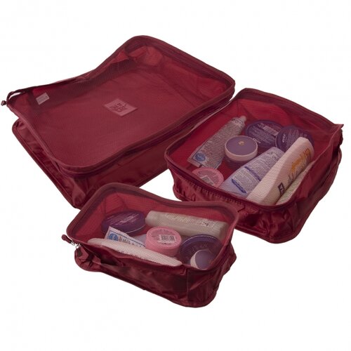 Orion Набір дорожніх органайзерів для валізи 6 шт., червоний