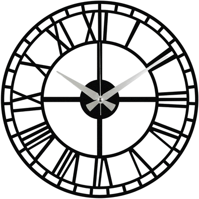 Nástenné hodiny Enzoclock - S002 Black, 48 x 48 cm