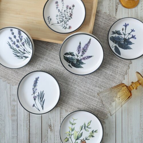 Sada 6 kameninových misek Herbal 14 cm