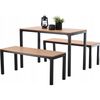 Gartenmöbel Set Garden Braun, 3 Stück