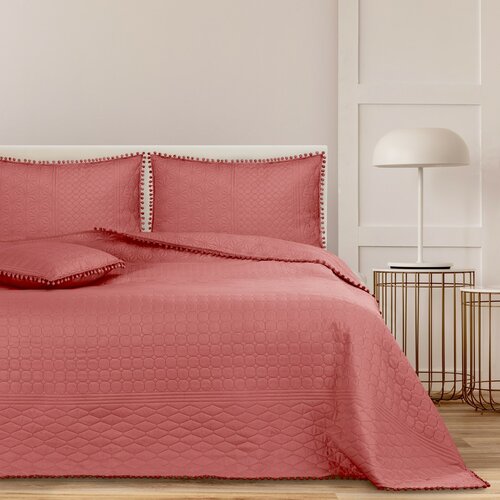 AmeliaHome Narzuta na łóżko Meadore różowy, 220 x 240 cm